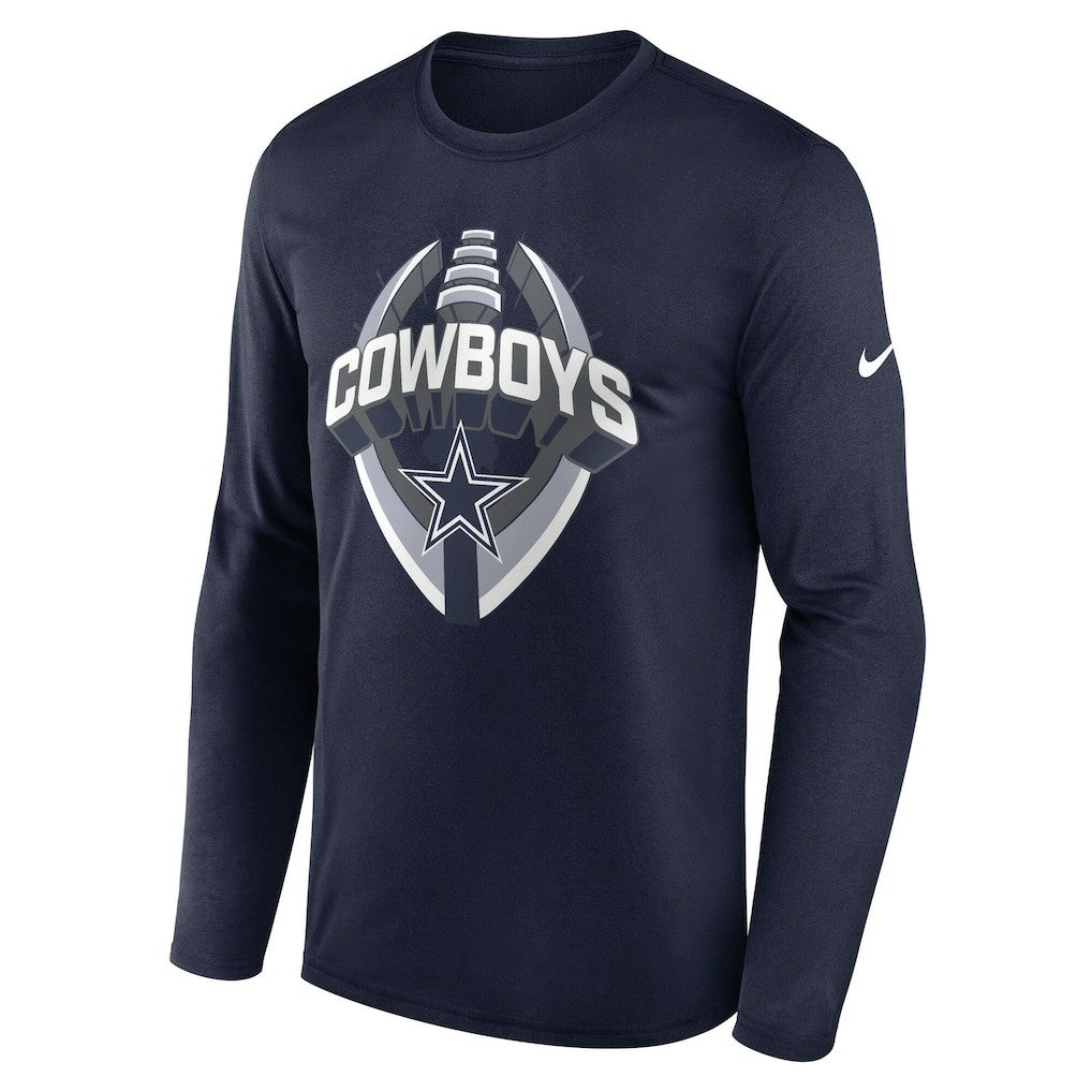 Nike Dallas Cowboys Primetime Legend Icon Performance Long Sleeve T-Shirt Navy