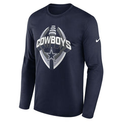 Nike Dallas Cowboys Primetime Legend Icon Performance Long Sleeve T-Shirt Navy