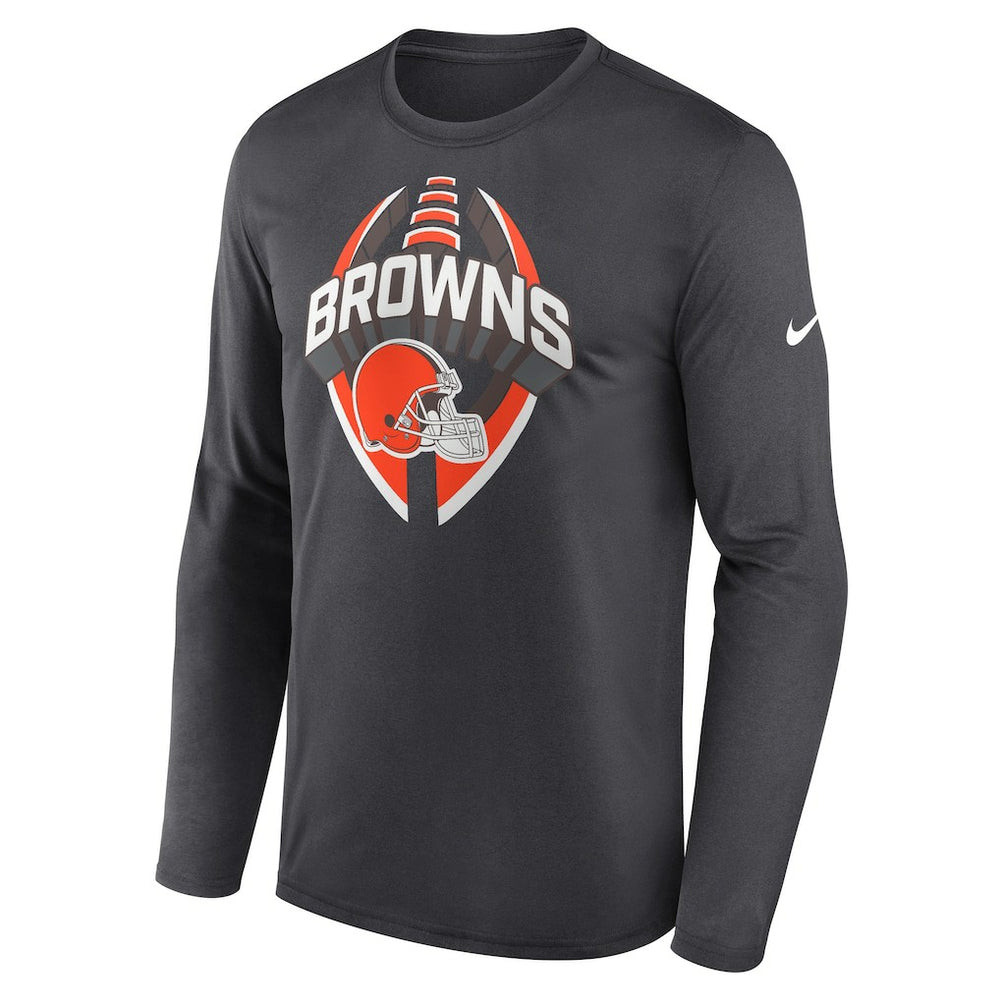 Nike Cleveland Browns Primetime Legend Icon Performance Long Sleeve T-Shirt Anthracite