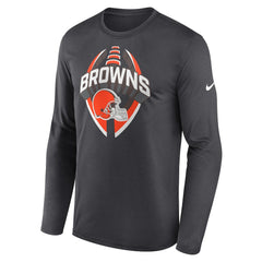 Nike Cleveland Browns Primetime Legend Icon Performance Long Sleeve T-Shirt Anthracite