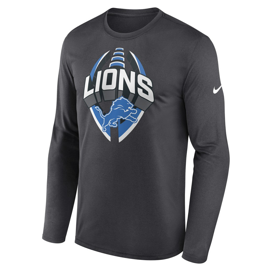Nike Detroit Lions Primetime Legend Icon Performance Long Sleeve T-Shirt Anthracite
