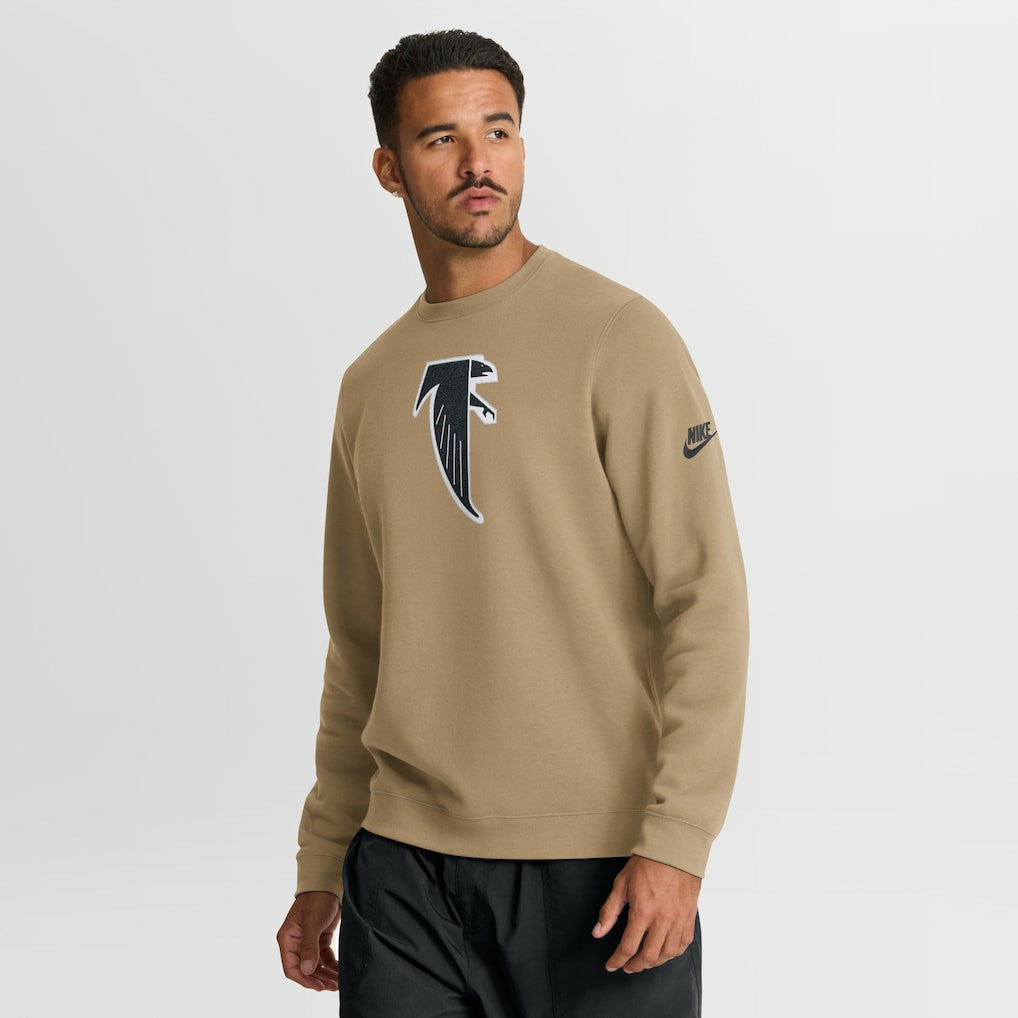 Nike Atlanta Falcons Swing Pass Rewind Club Pullover Sweatshirt Tan