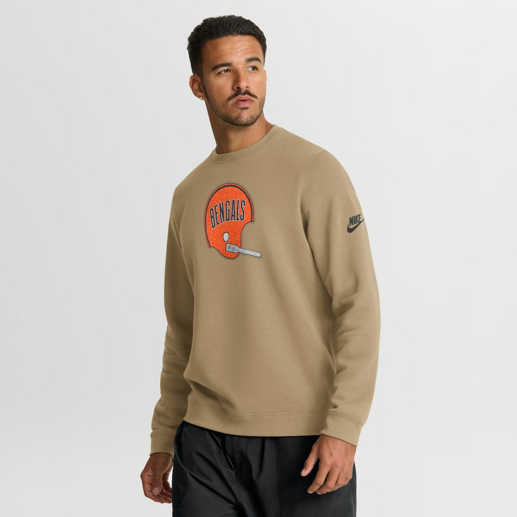 Nike Cincinnati Bengals Swing Pass Rewind Club Pullover Sweatshirt Tan