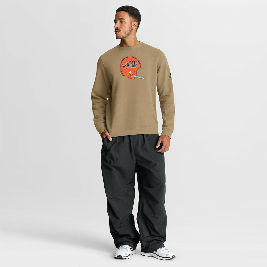 Nike Cincinnati Bengals Swing Pass Rewind Club Pullover Sweatshirt Tan