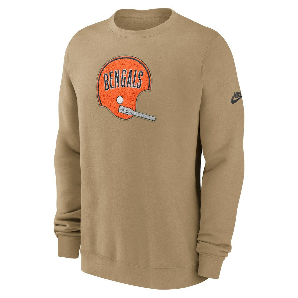 Nike Cincinnati Bengals Swing Pass Rewind Club Pullover Sweatshirt Tan