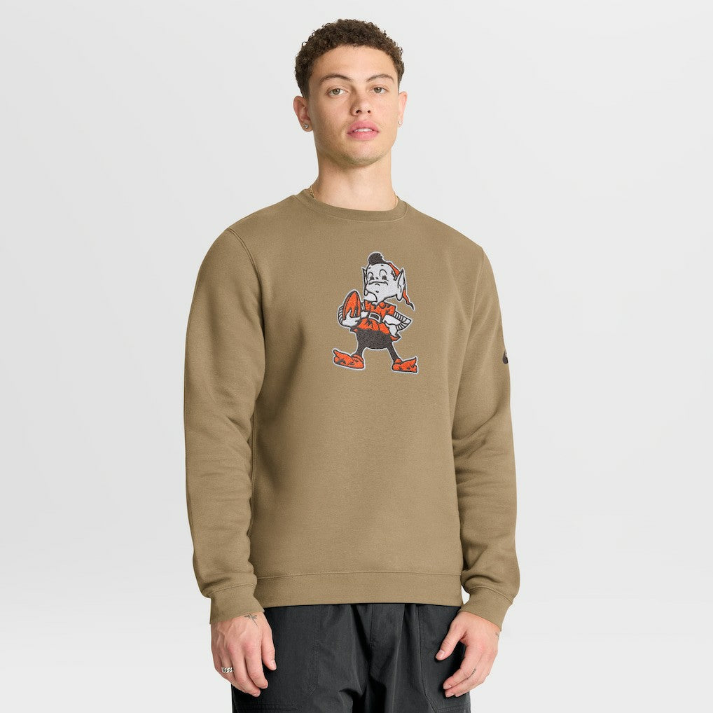 Nike Cleveland Browns Swing Pass Rewind Club Pullover Sweatshirt Brown