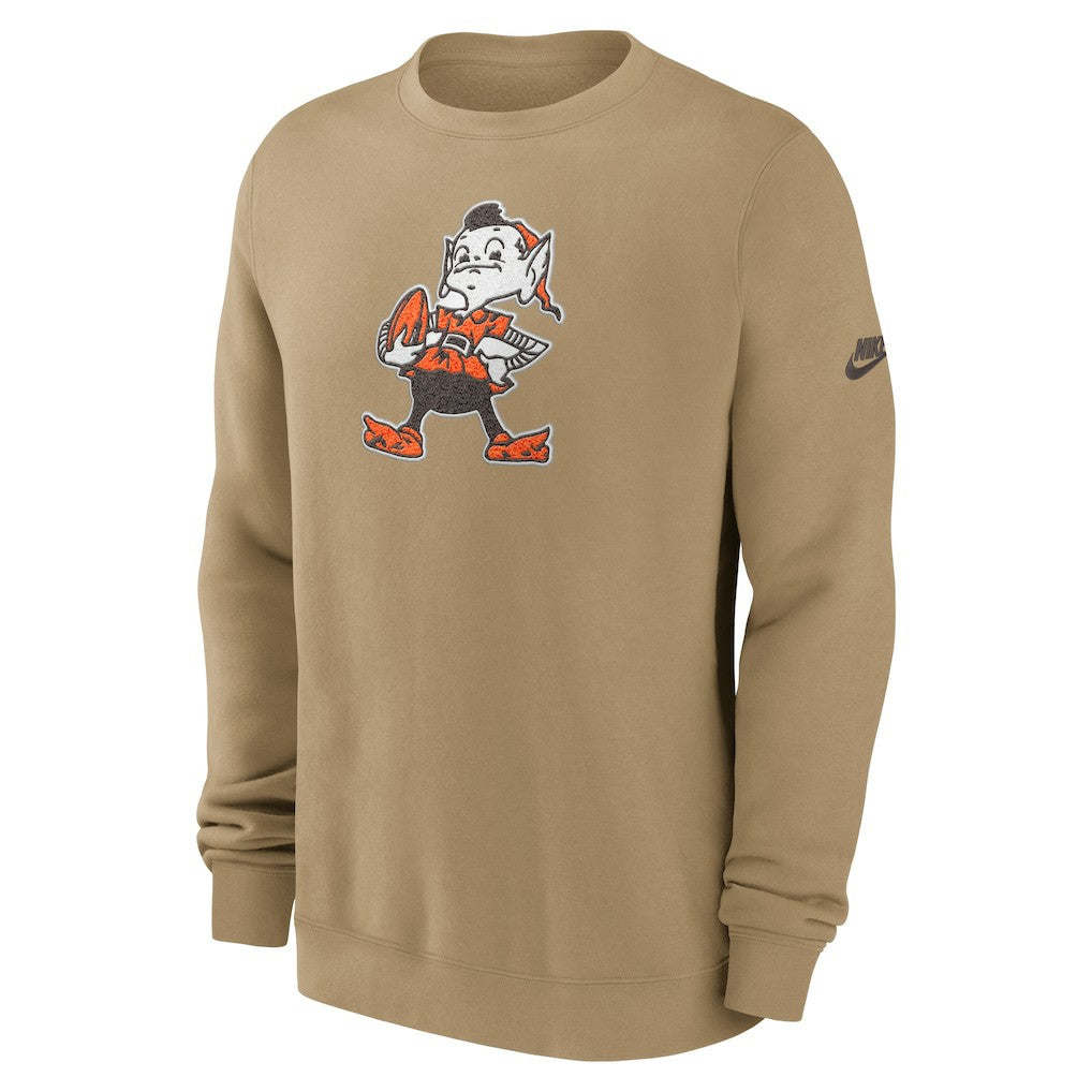 Nike Cleveland Browns Swing Pass Rewind Club Pullover Sweatshirt Brown
