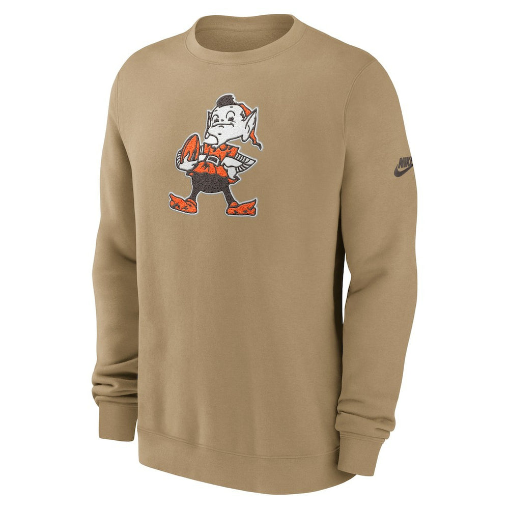 Nike Cleveland Browns Swing Pass Rewind Club Pullover Sweatshirt Brown