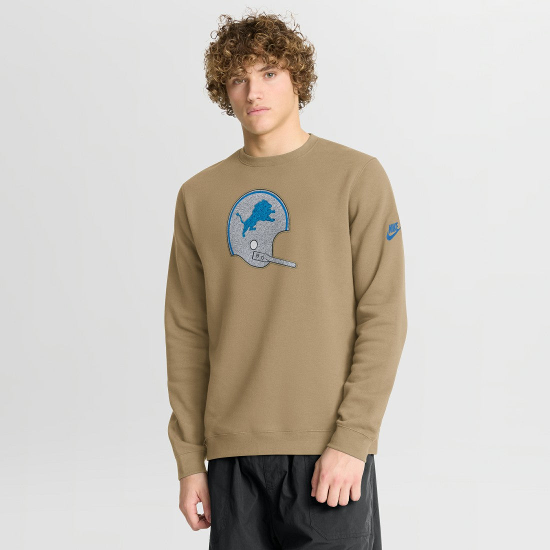 Nike Detroit Lions Swing Pass Rewind Club Pullover Sweatshirt Tan
