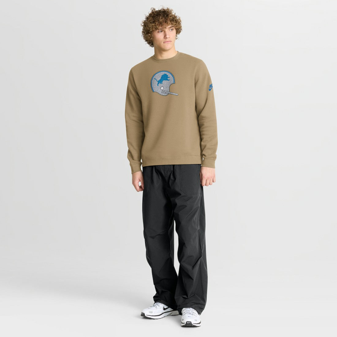 Nike Detroit Lions Swing Pass Rewind Club Pullover Sweatshirt Tan