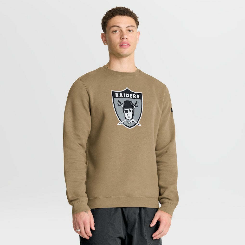 Nike Las Vegas Raiders Swing Pass Rewind Club Pullover Sweatshirt Tan