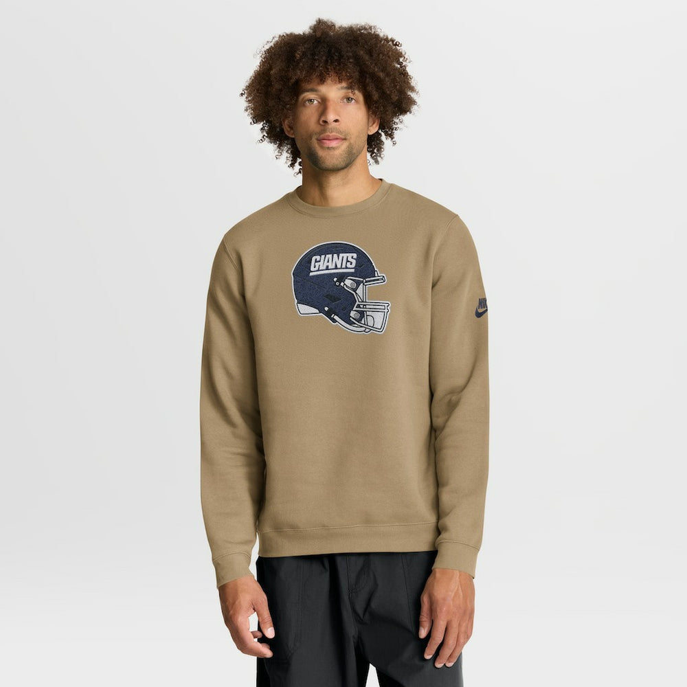 Nike New York Giants Swing Pass Rewind Club Pullover Sweatshirt Tan