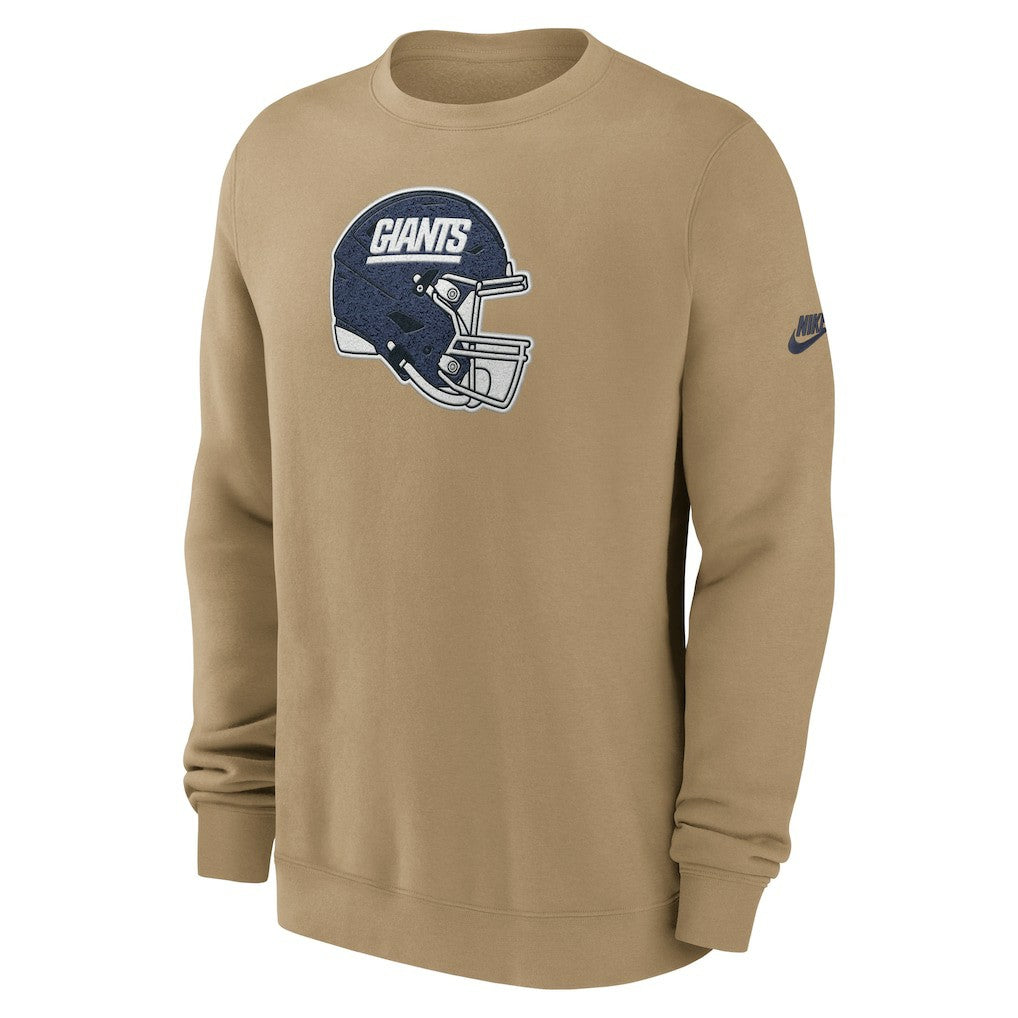 Nike New York Giants Swing Pass Rewind Club Pullover Sweatshirt Tan