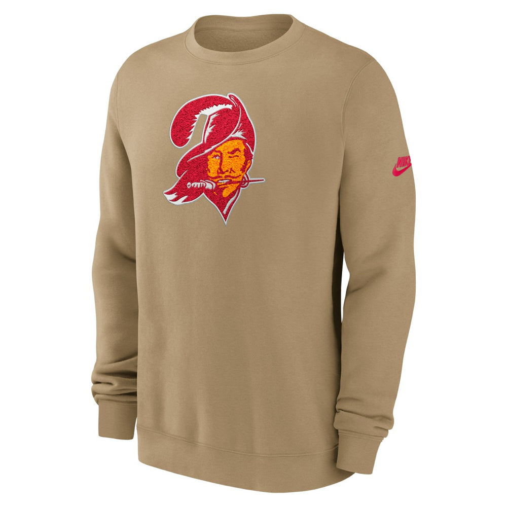 Nike Tampa Bay Buccaneers Swing Pass Rewind Club Pullover Sweatshirt Tan