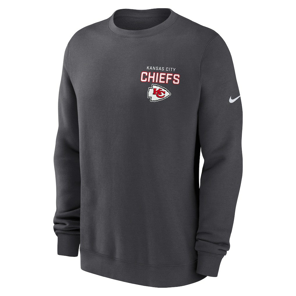 Nike Kansas City Chiefs Primetime Club Fleece Pullover Sweatshirt Anthracite