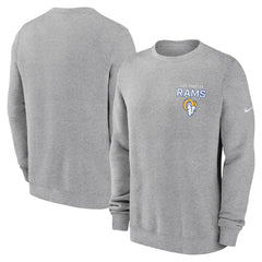 Nike Los Angeles Rams Primetime Club Fleece Pullover Sweatshirt Heather Gray