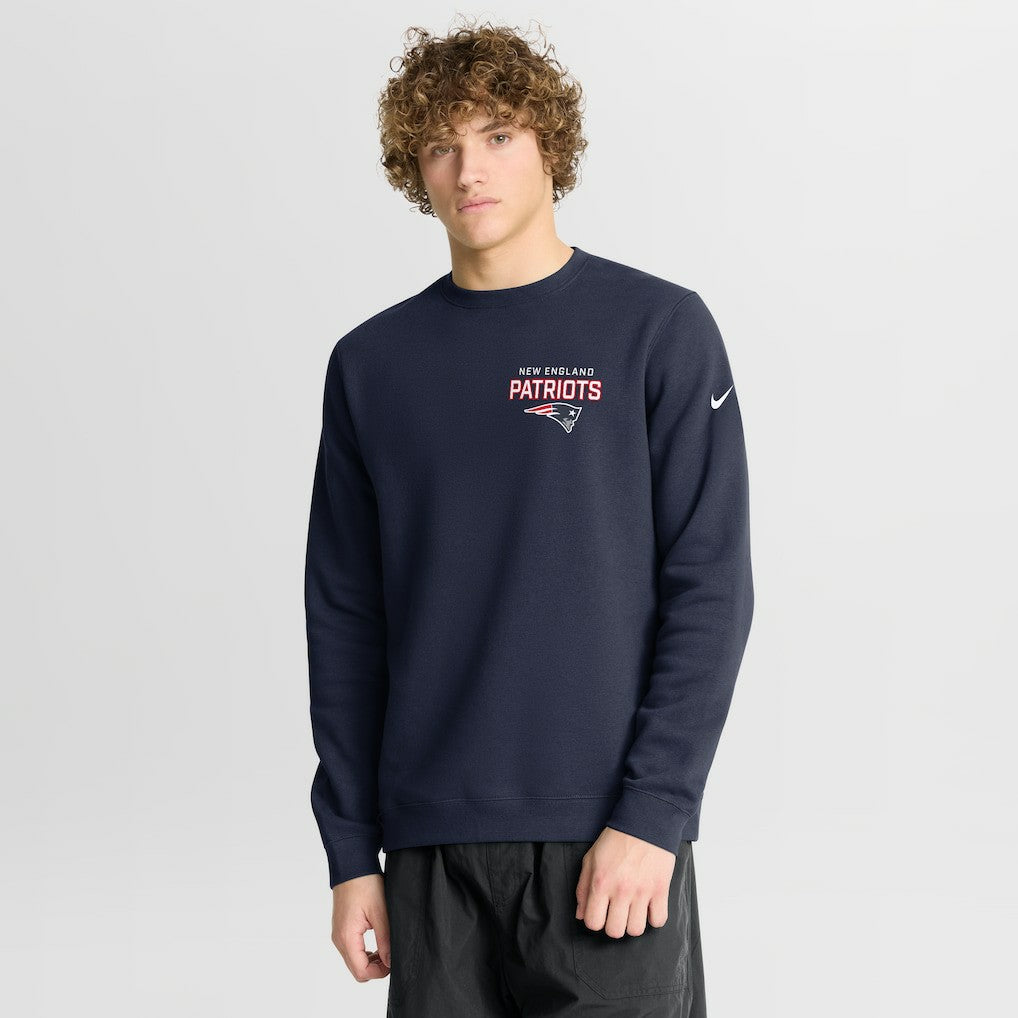 Nike New England Patriots Primetime Club Fleece Pullover Sweatshirt Navy