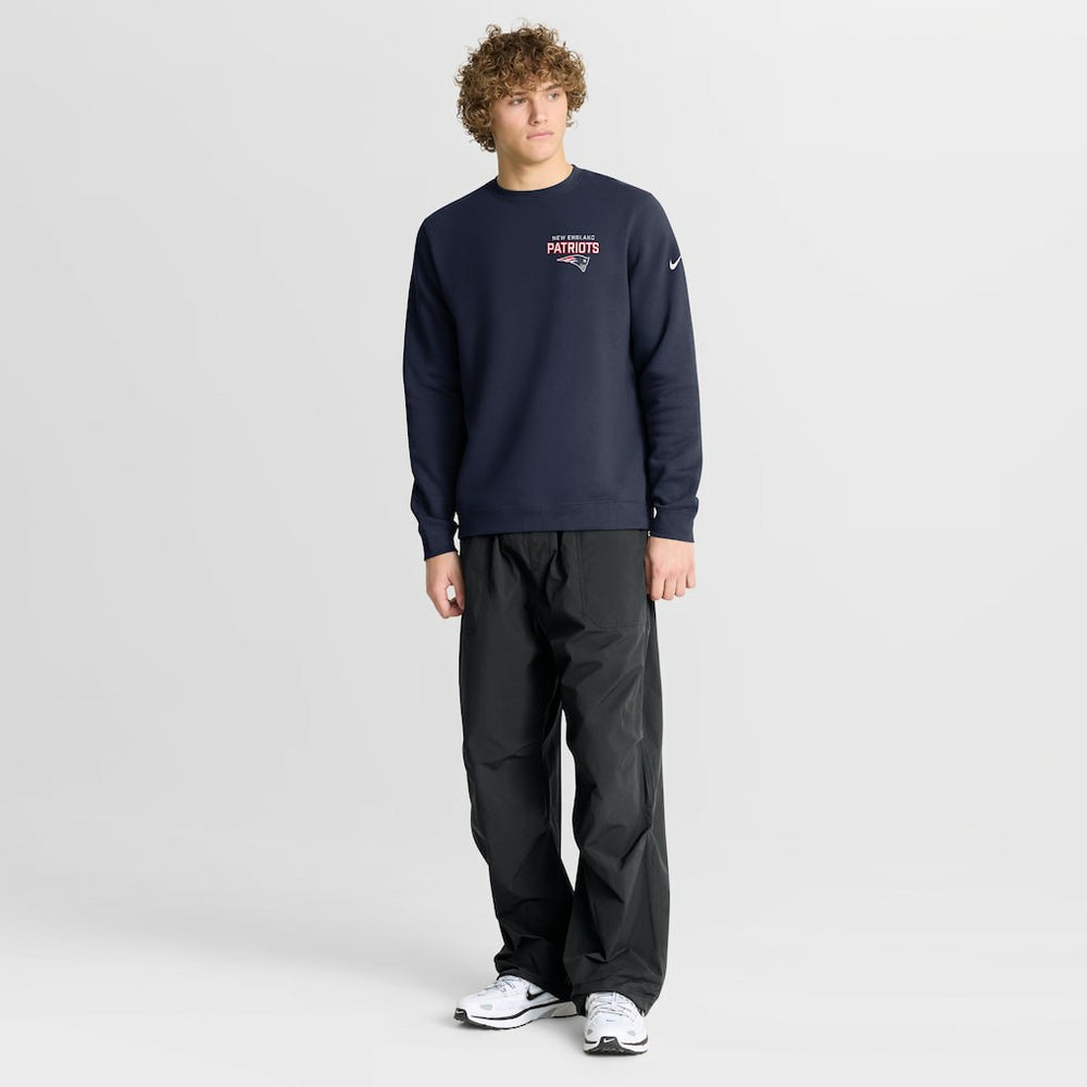 Nike New England Patriots Primetime Club Fleece Pullover Sweatshirt Navy