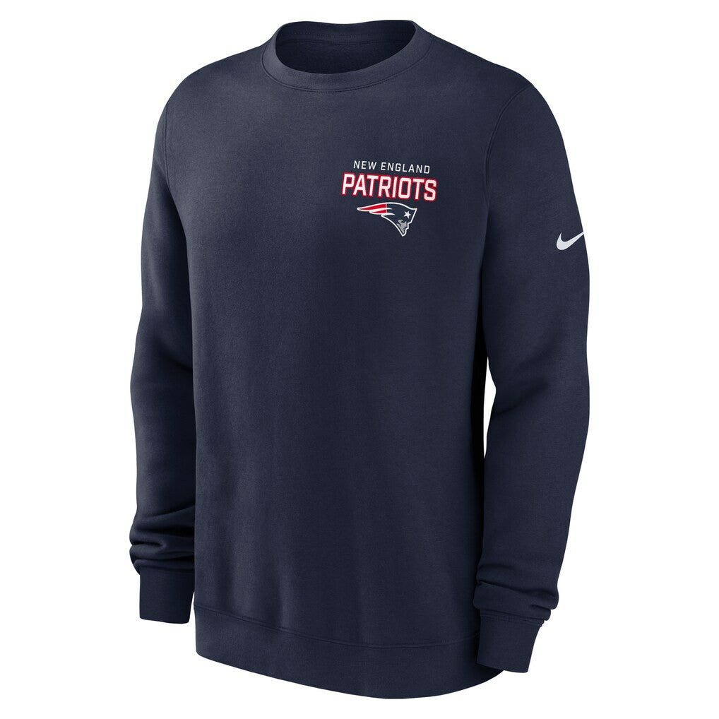 Nike New England Patriots Primetime Club Fleece Pullover Sweatshirt Navy