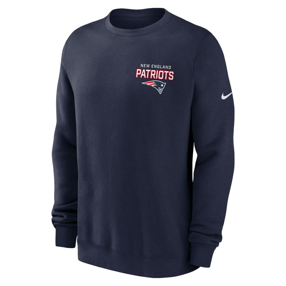 Nike New England Patriots Primetime Club Fleece Pullover Sweatshirt Navy