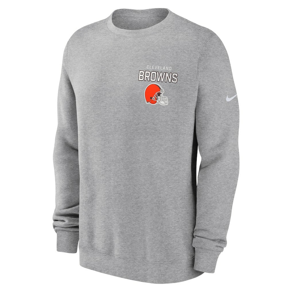 Nike Cleveland Browns Primetime Club Fleece Pullover Sweatshirt Heather Gray