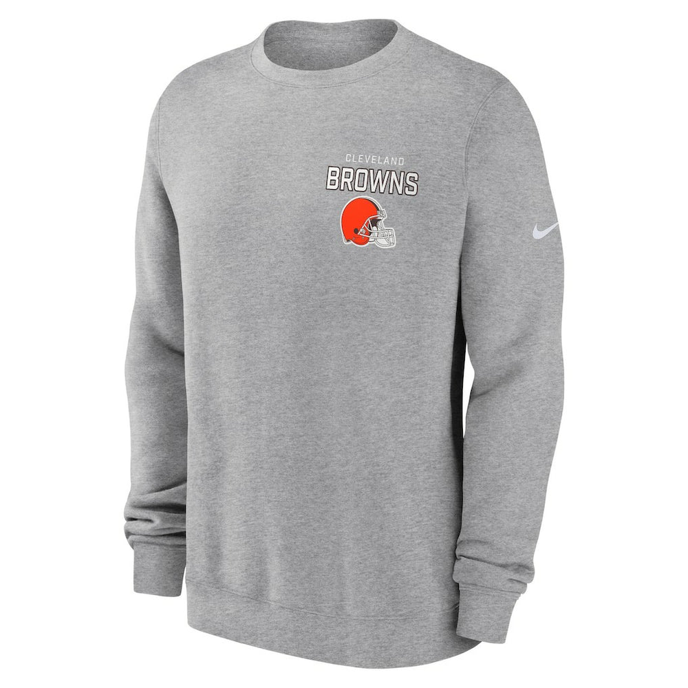 Nike Cleveland Browns Primetime Club Fleece Pullover Sweatshirt Heather Gray