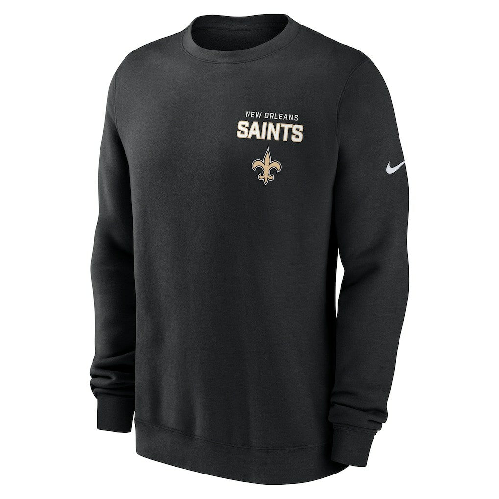 Nike New Orleans Saints Primetime Club Fleece Pullover Sweatshirt Black
