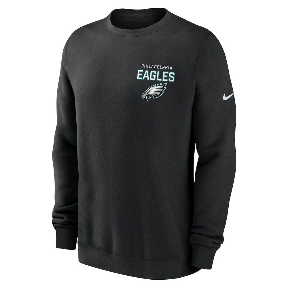 Nike Philadelphia Eagles Primetime Club Fleece Pullover Sweatshirt Black