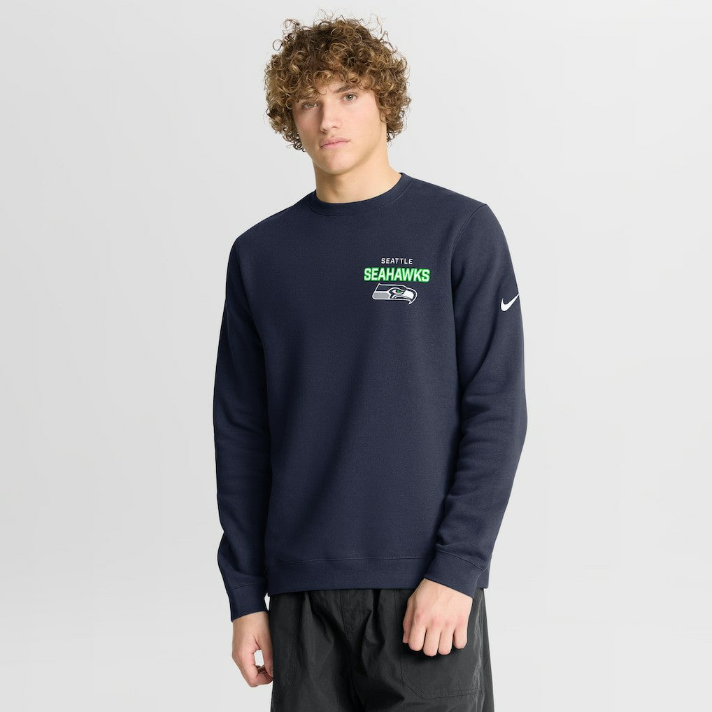 Nike Seattle Seahawks Primetime Club Fleece Pullover Sweatshirt College Navy