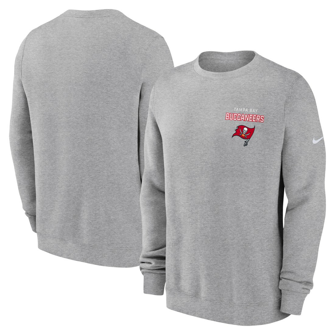 Nike Tampa Bay Buccaneers Primetime Club Fleece Pullover Sweatshirt Heather Gray