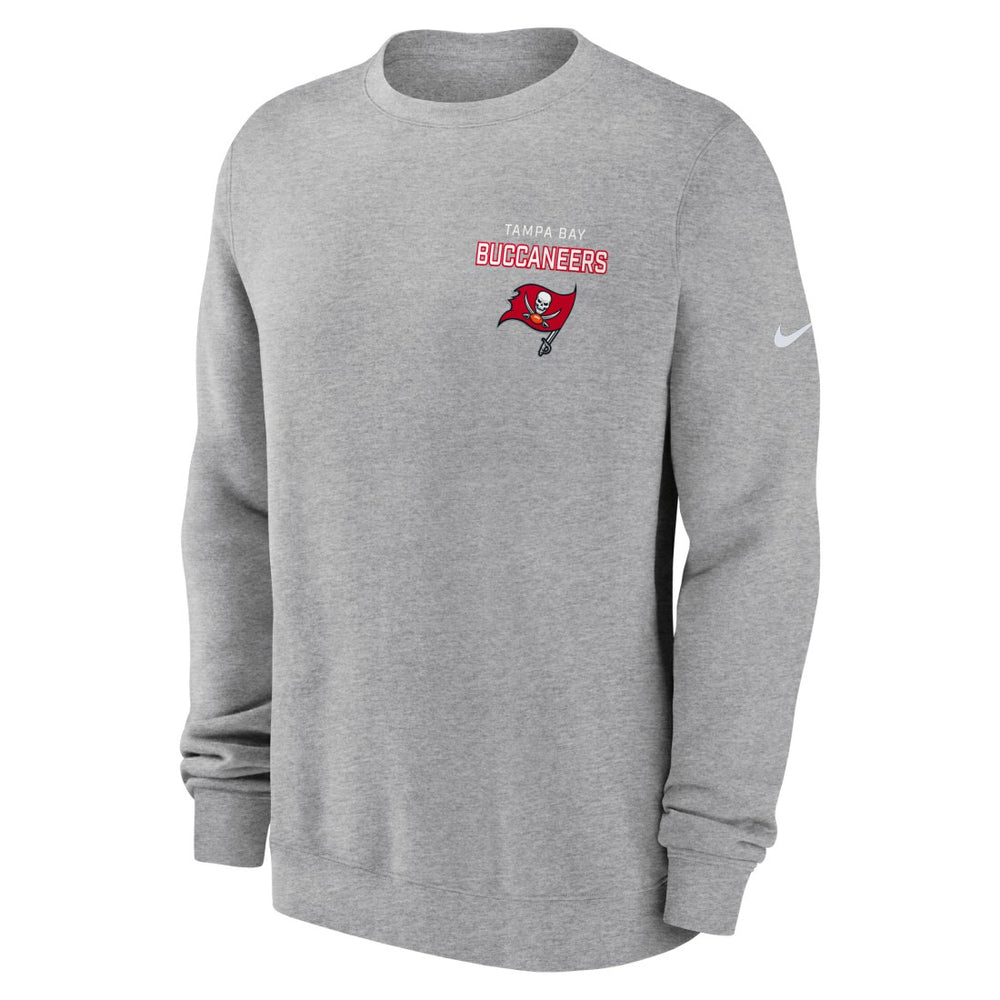 Nike Tampa Bay Buccaneers Primetime Club Fleece Pullover Sweatshirt Heather Gray