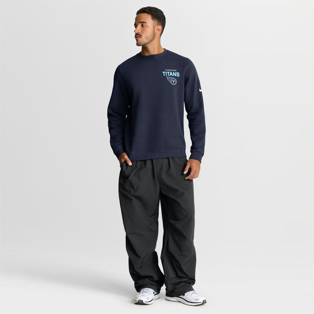 Nike Tennessee Titans Primetime Club Fleece Pullover Sweatshirt Navy