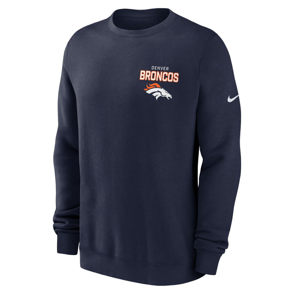 Nike Denver Broncos Primetime Club Fleece Pullover Sweatshirt Navy