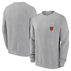 Nike Chicago Bears Primetime Club Fleece Pullover Sweatshirt Heather Gray