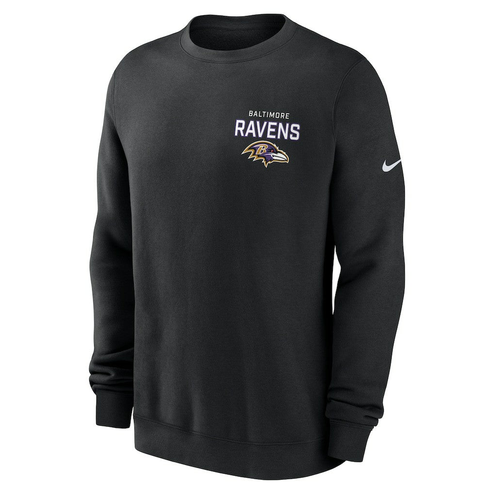 Nike Baltimore Ravens Primetime Club Fleece Pullover Sweatshirt Black