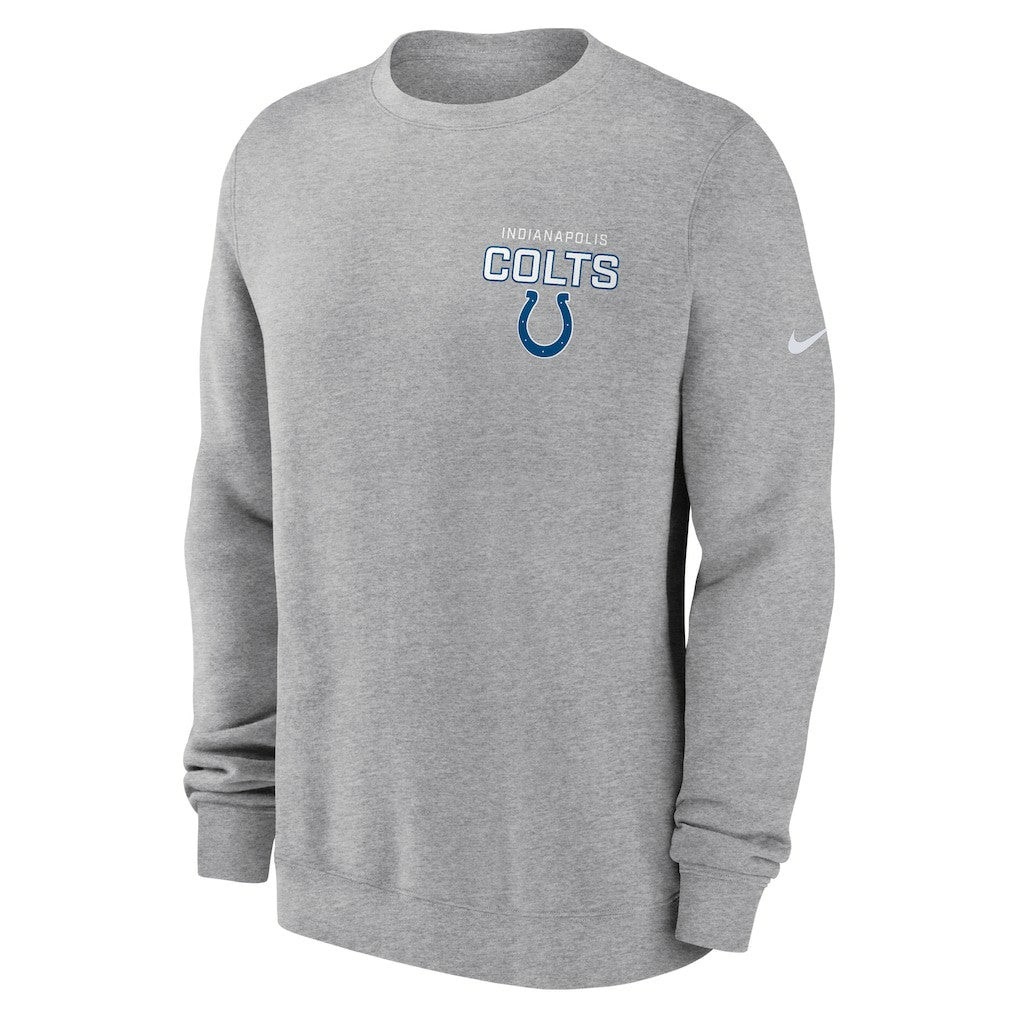 Nike Indianapolis Colts Primetime Club Fleece Pullover Sweatshirt Heather Gray