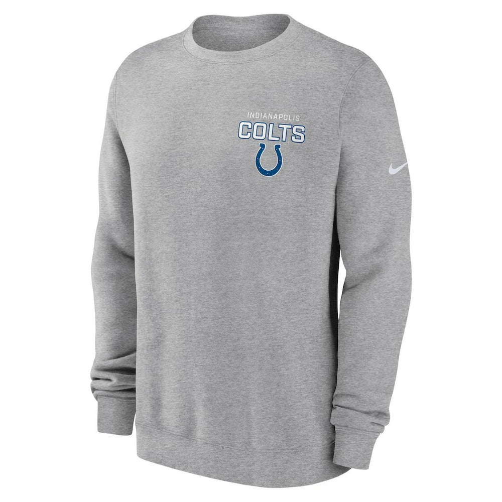 Nike Indianapolis Colts Primetime Club Fleece Pullover Sweatshirt Heather Gray