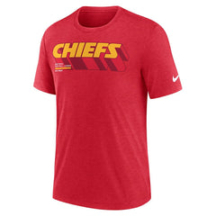 Nike Kansas City Chiefs Long Pass Tri-Blend T-Shirt Heather Red
