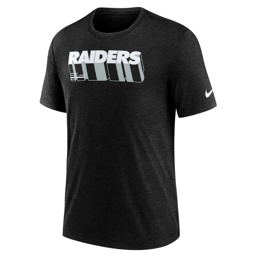 Nike Las Vegas Raiders Long Pass Tri-Blend T-Shirt Heather Black