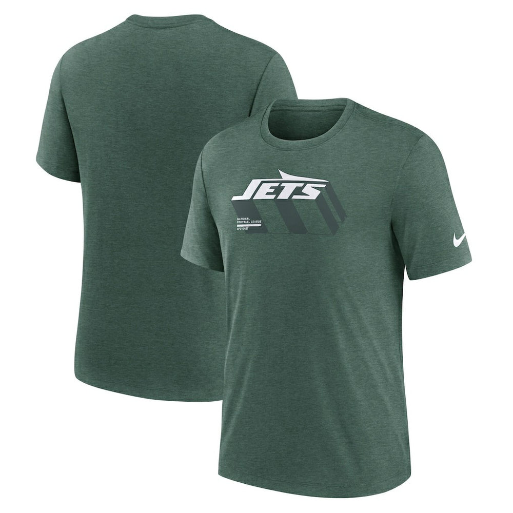Nike New York Jets Long Pass Tri-Blend T-Shirt Heather Green