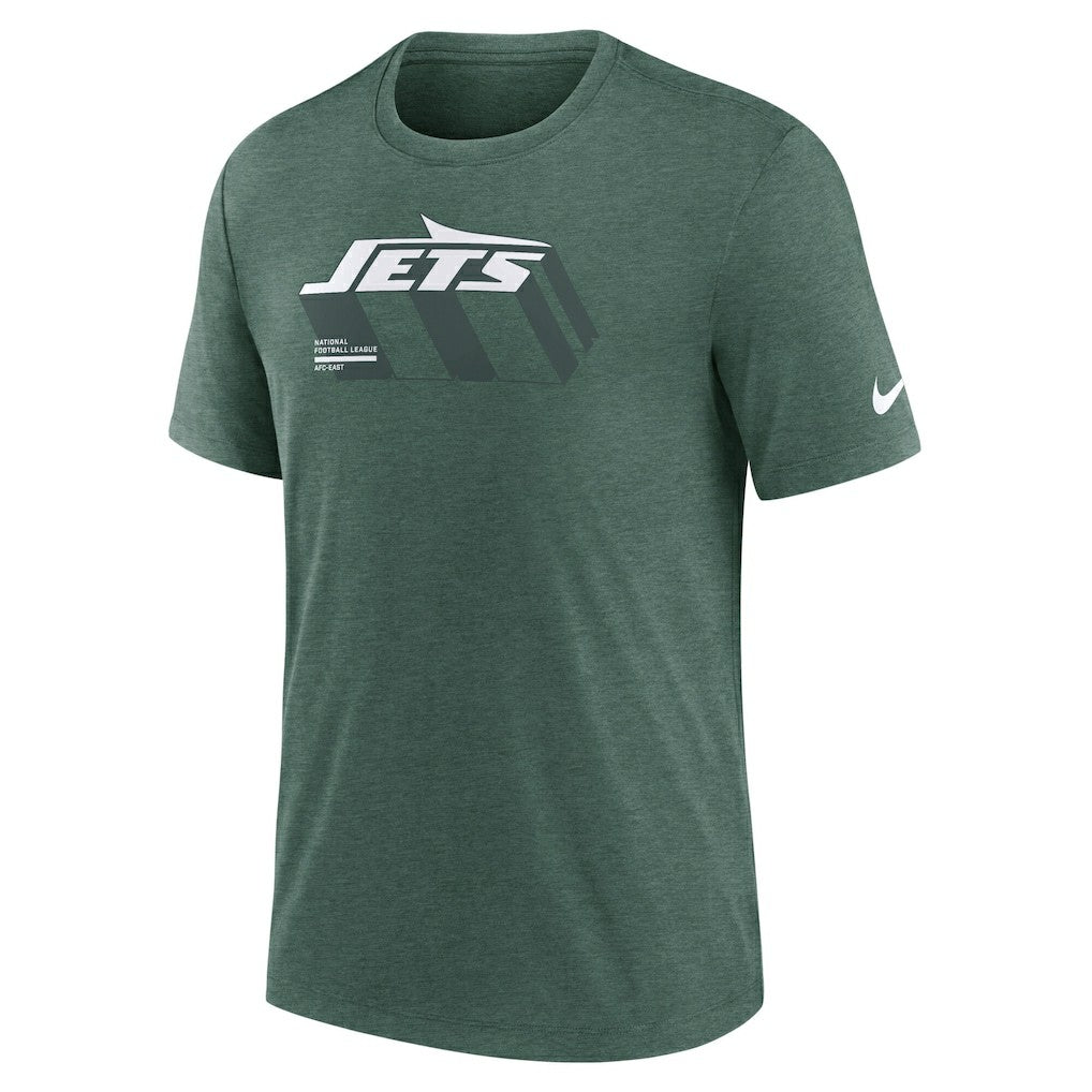 Nike New York Jets Long Pass Tri-Blend T-Shirt Heather Green