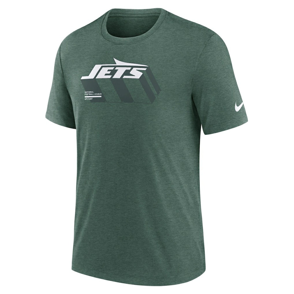 Nike New York Jets Long Pass Tri-Blend T-Shirt Heather Green