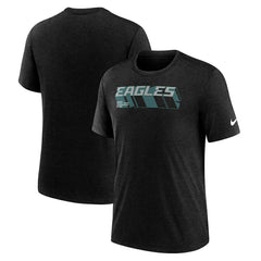 Nike Philadelphia Eagles Long Pass Tri-Blend T-Shirt Heather Black