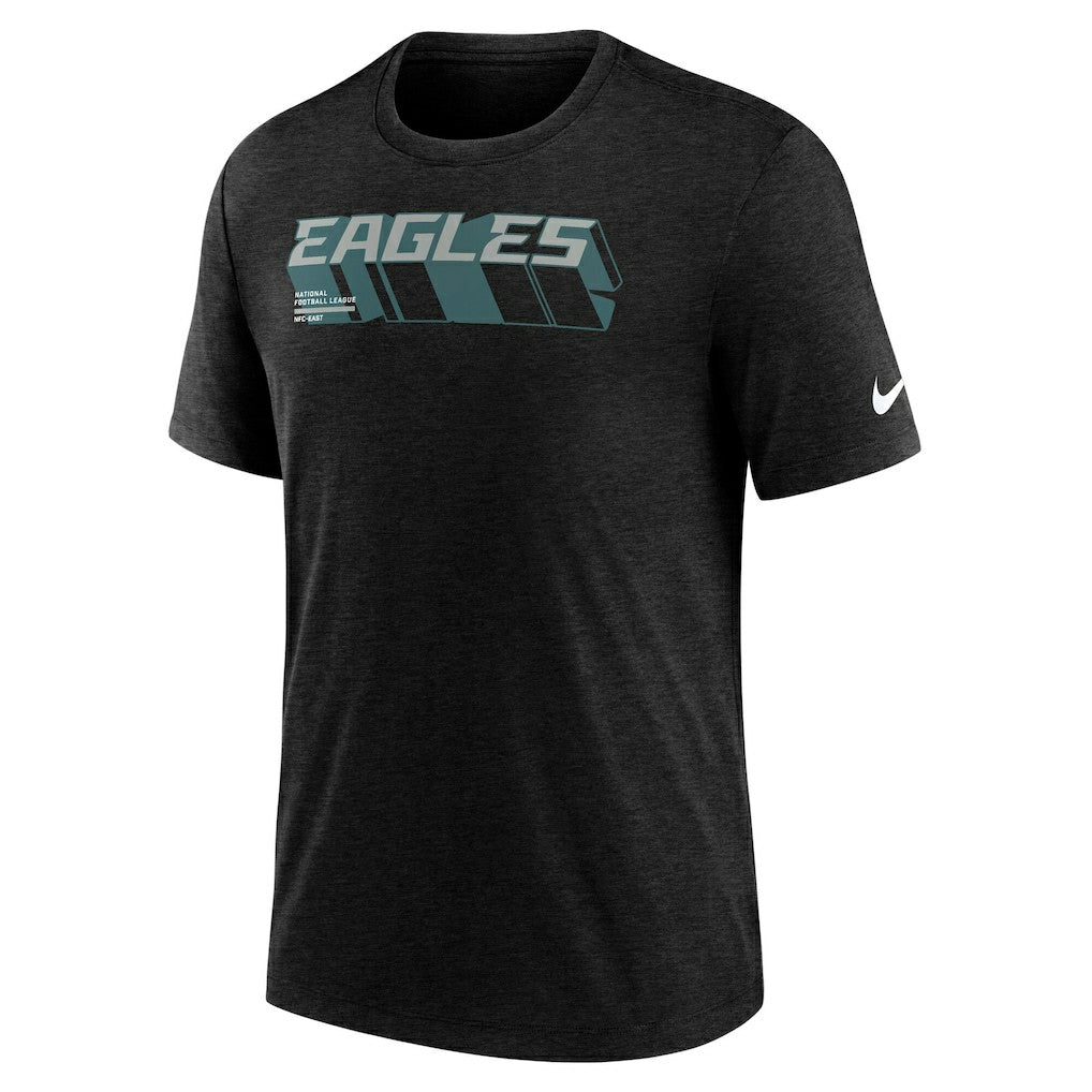 Nike Philadelphia Eagles Long Pass Tri-Blend T-Shirt Heather Black