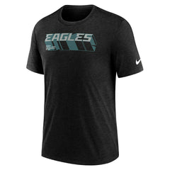 Nike Philadelphia Eagles Long Pass Tri-Blend T-Shirt Heather Black