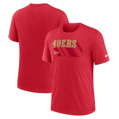 Nike San Francisco 49ers Long Pass Tri-Blend T-Shirt Heather Scarlet
