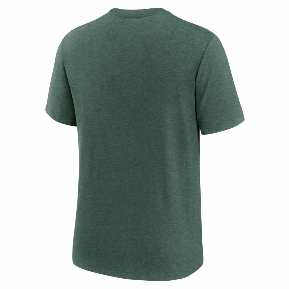 Nike Green Bay Packers Long Pass Tri-Blend T-Shirt Heather Green