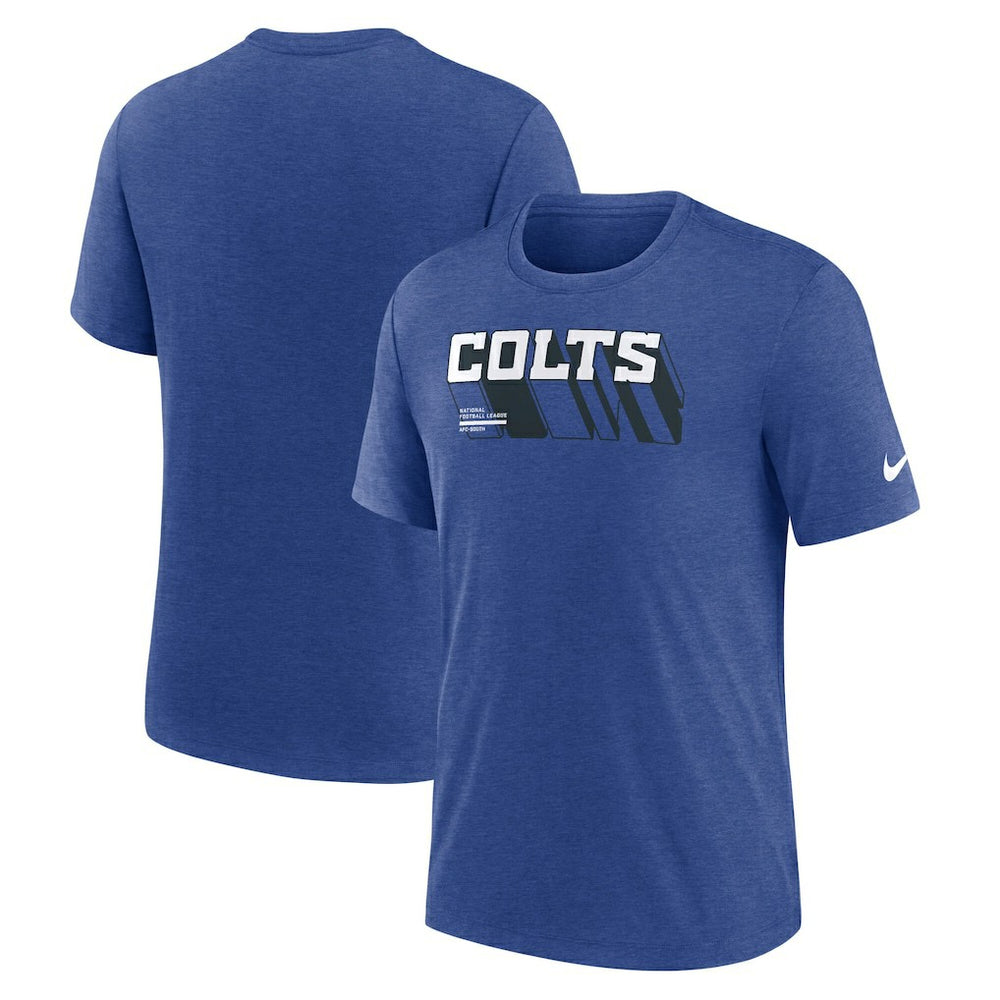 Nike Indianapolis Colts Long Pass Tri-Blend T-Shirt Heather Royal
