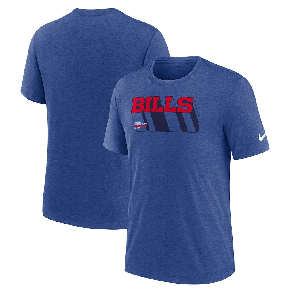 Nike Buffalo Bills Long Pass Tri-Blend T-Shirt Heather Royal