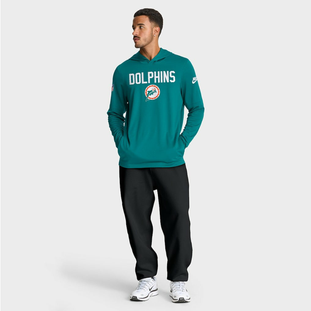 Nike Miami Dolphins Big & Tall Alt Pack Dri-FIT Long Sleeve Hoodie T-Shirt  Aqua